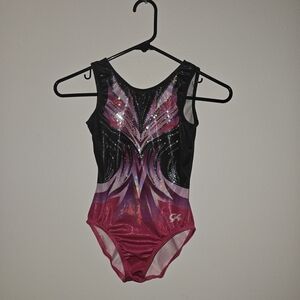 GK Elite Pink Black Spangles Gymnastics Dance Child Large Foil